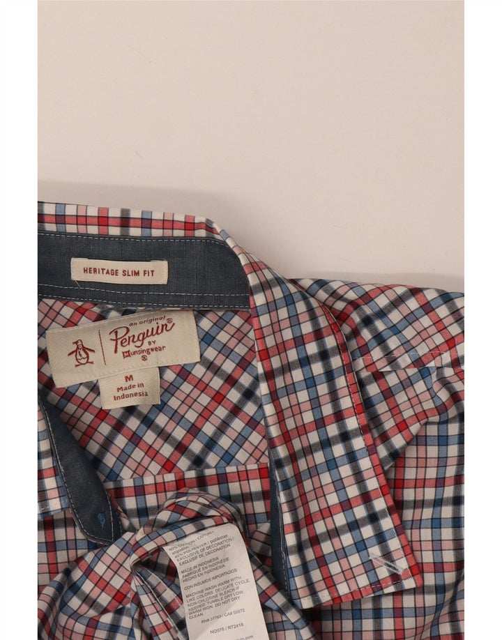 Penguin Mens Heritage Slim Fit Shirt Medium Multicoloured Check Cotton