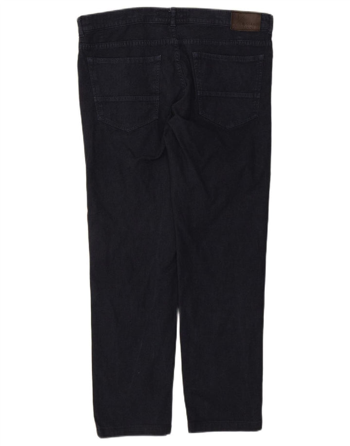 TRUSSARDI Mens Slim Casual Trousers W36 L29 Navy Blue