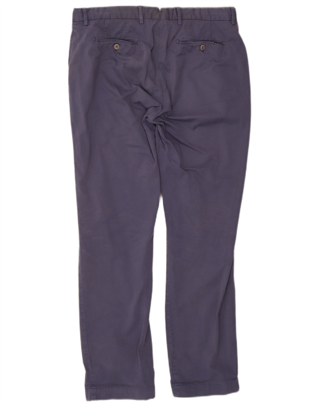 Hackett Mens Straight Suit Trousers W36 L32 Navy Blue Cotton