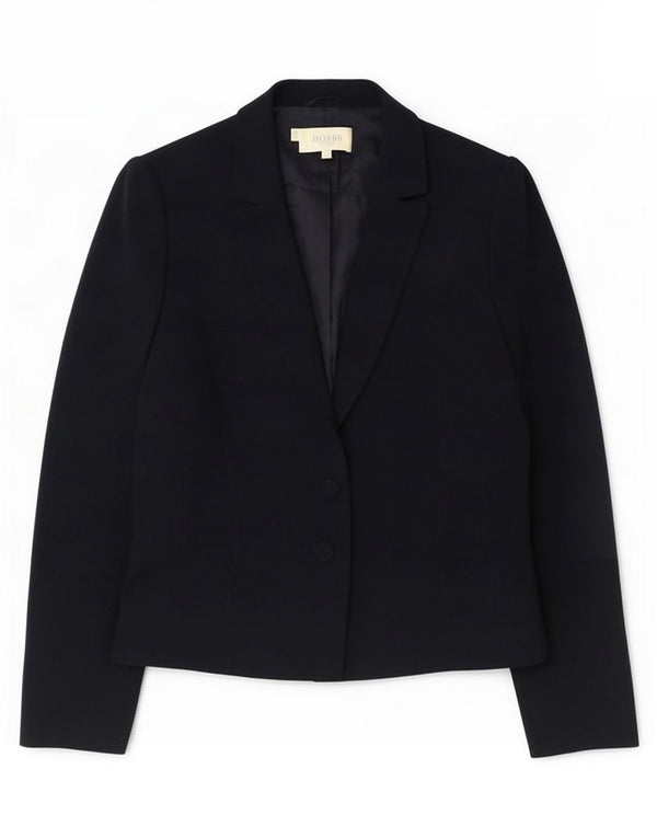 Hobbs Womens 2 Button Blazer Jacket UK 14 Large Navy Blue Polyester