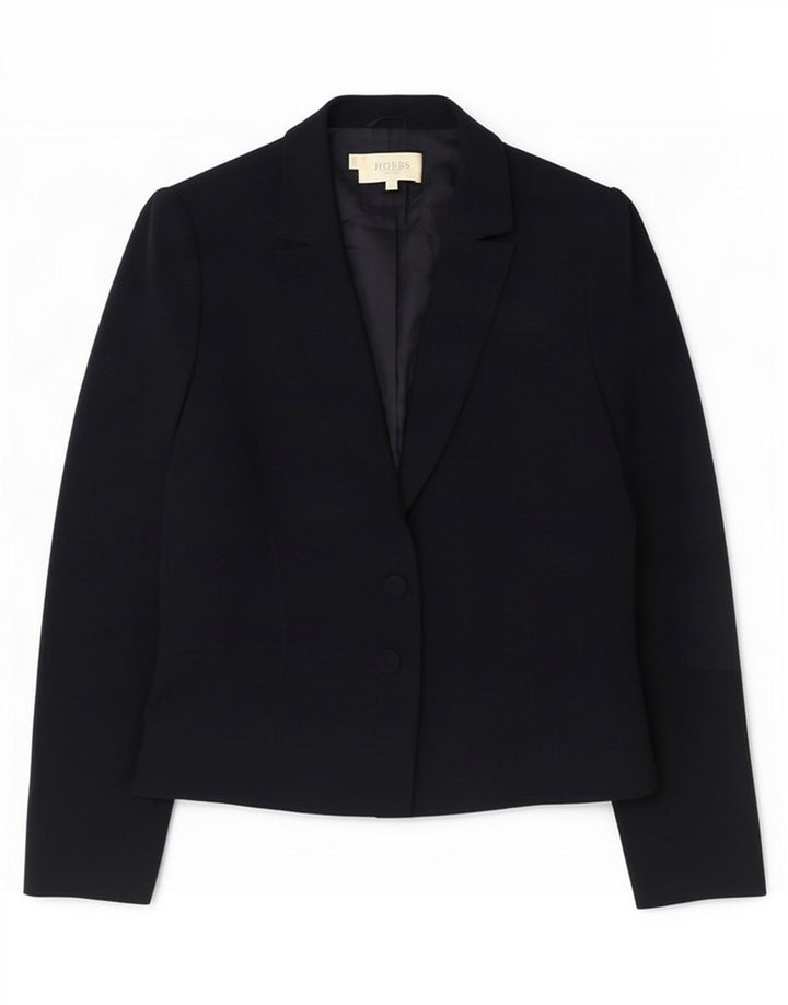 Hobbs Womens 2 Button Blazer Jacket UK 14 Large Navy Blue Polyester
