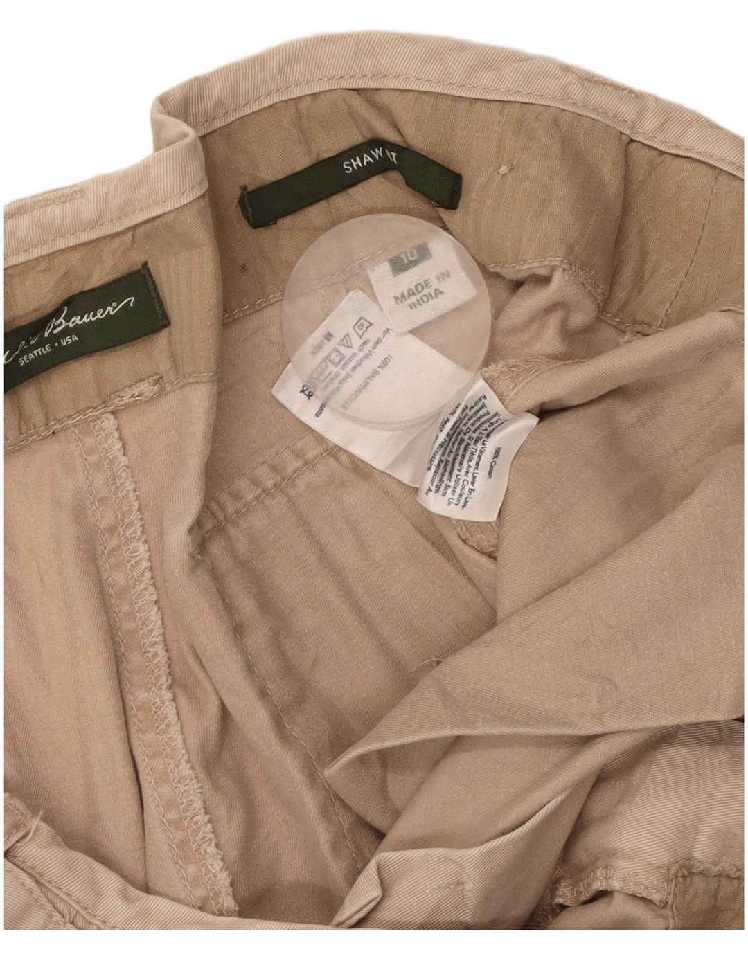 EDDIE BAUER Womens Shaw Fit Casual Trousers US 10 Large W36 L31 Beige
