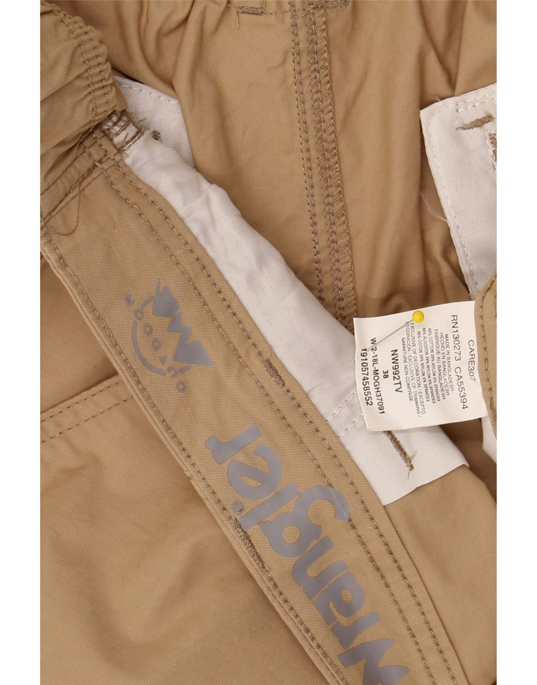 WRANGLER Mens Chino Shorts W38 XL Beige Cotton Vintage Wrangler and Second-Hand Wrangler from Messina Hembry 