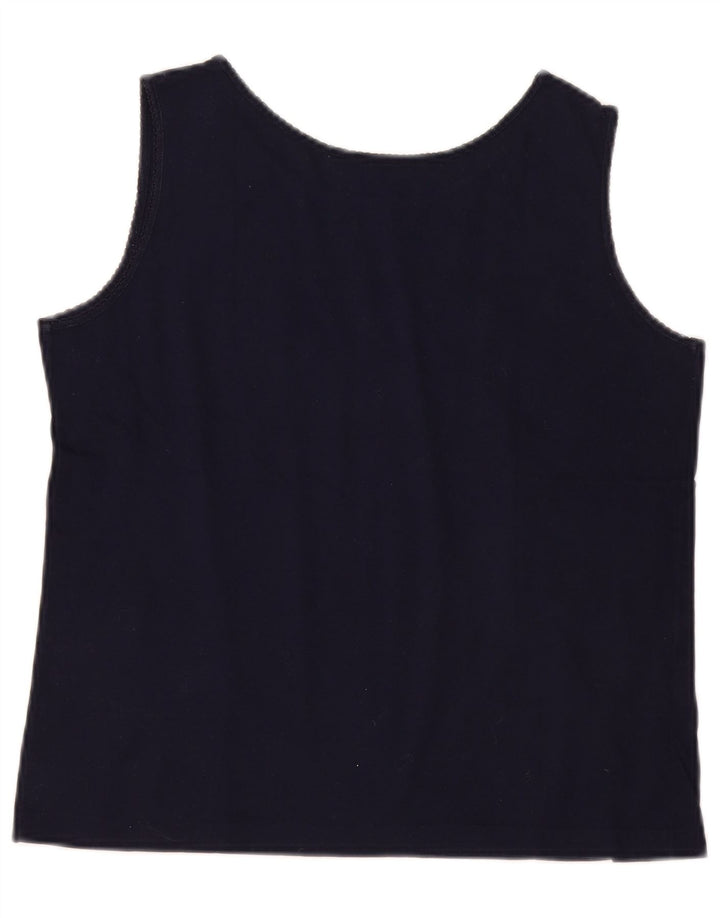 Luisa Spagnoli Womens Vest Top UK 10 Small Navy Blue