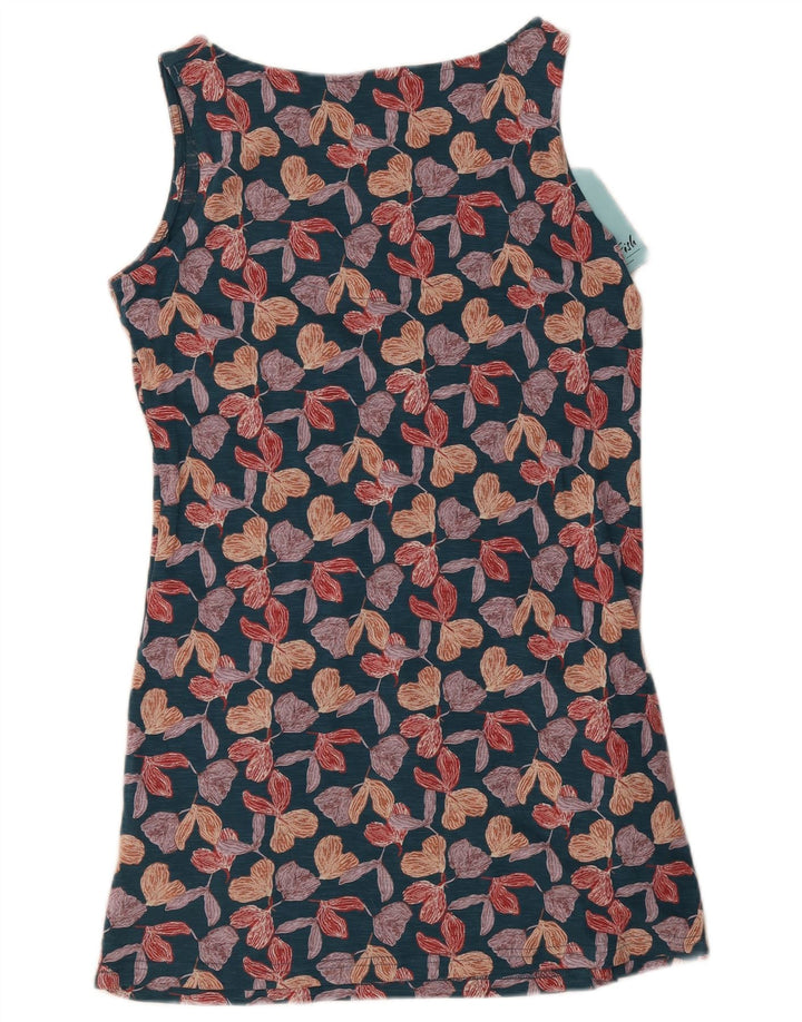 Weird Fish Womens Sleeveless A-Line Dress UK 14 Medium Multicoloured Floral