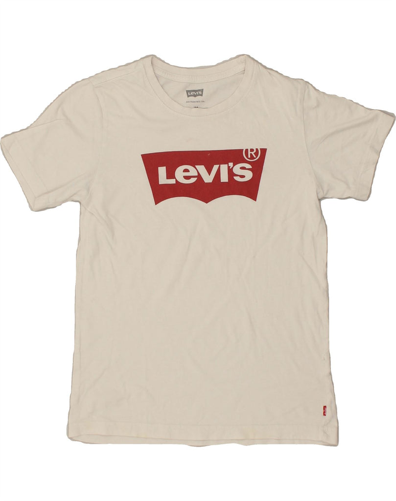 LEVI'S Boys Graphic T-Shirt Top 15-16 Years White Vintage Levi's and Second-Hand Levi's from Messina Hembry 