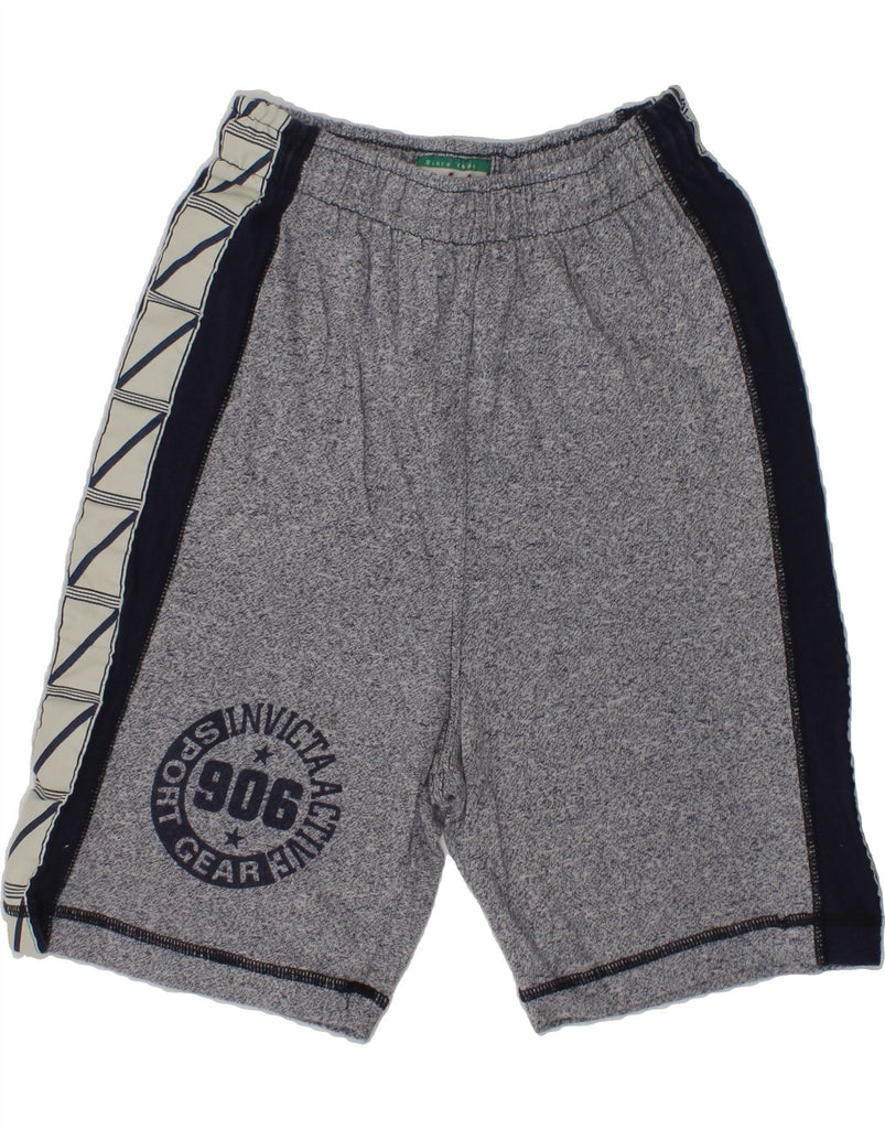 INVICTA Boys Sport Shorts 11-12 Years Small Grey Flecked Cotton | Vintage Invicta | Thrift | Second-Hand Invicta | Used Clothing | Messina Hembry 