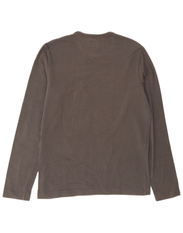Calvin Klein Jeans Mens Graphic Top Long Sleeve Large Grey Cotton