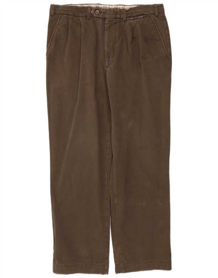 Burberry Mens Pegged Chino Trousers IT 50 Medium W32 L29 Brown Cotton