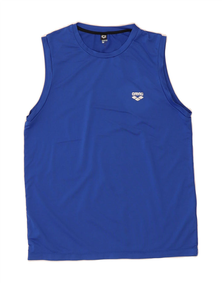 ARENA Mens Vest Top Small Blue Polyester Vintage Arena and Second-Hand Arena from Messina Hembry 