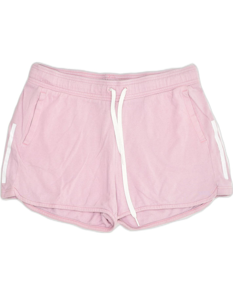 ADIDAS Womens Sport Shorts UK 14 Large Pink Cotton | Vintage Adidas | Thrift | Second-Hand Adidas | Used Clothing | Messina Hembry 