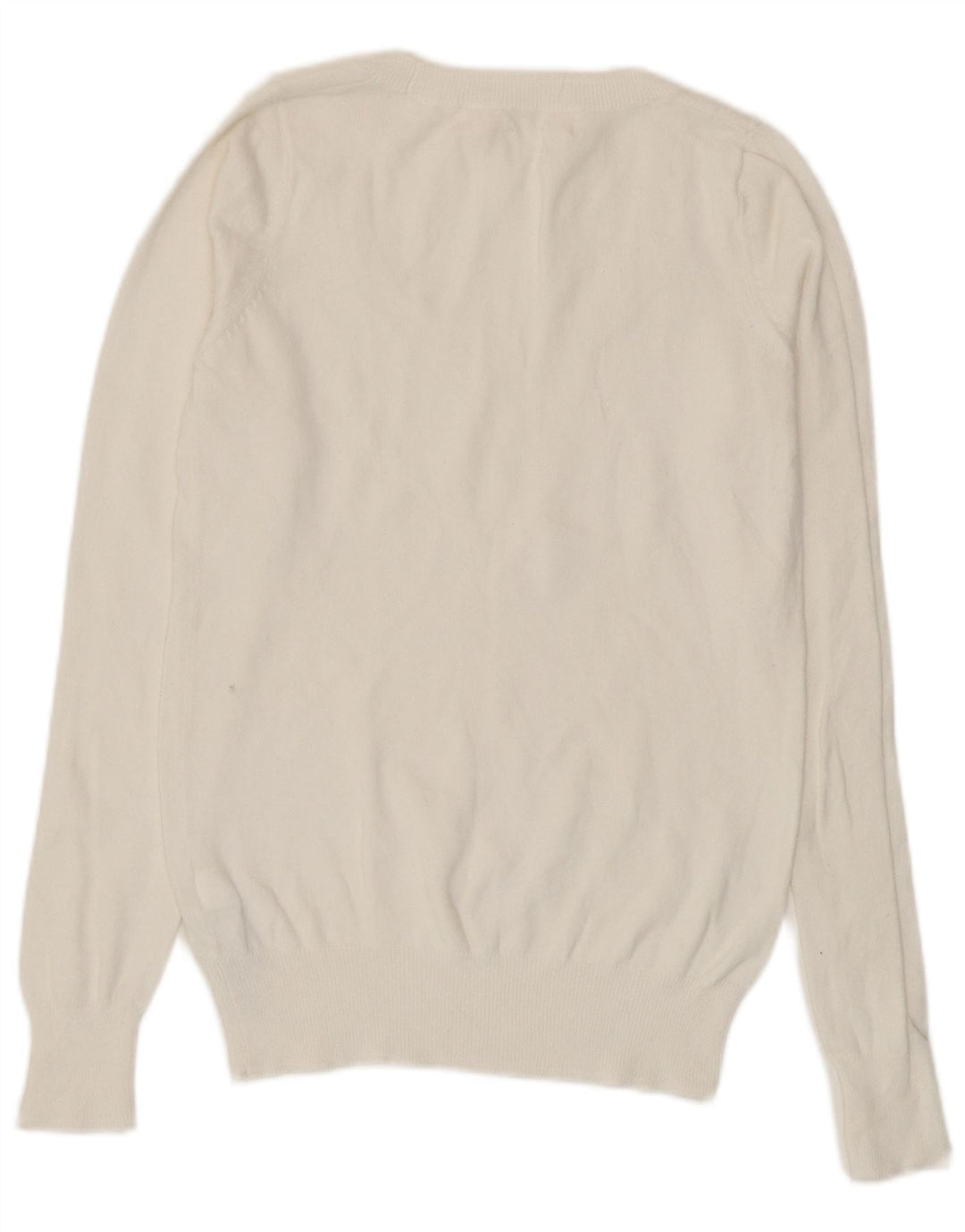 Zara Womens Boat Neck Jumper Sweater UK 12 Medium White Cotton