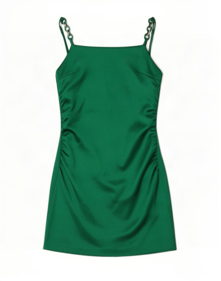 Zara Womens Slip Dress UK 8 Small Green Polyester
