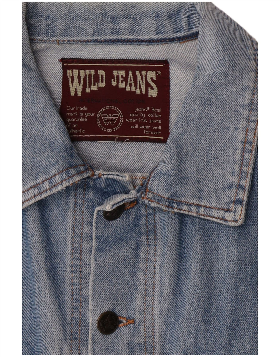 Wild Jeans Mens Denim Jacket UK 38 Medium Blue