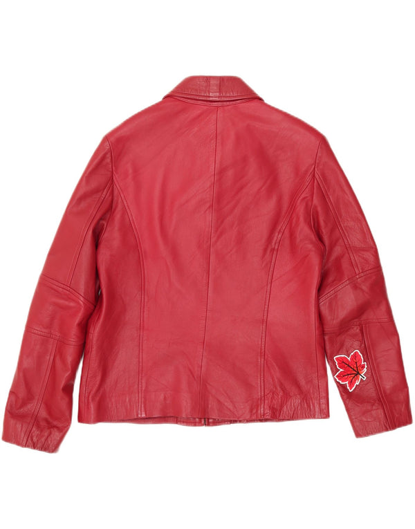 Vintage Womens Leather Jacket IT 46 Large Red