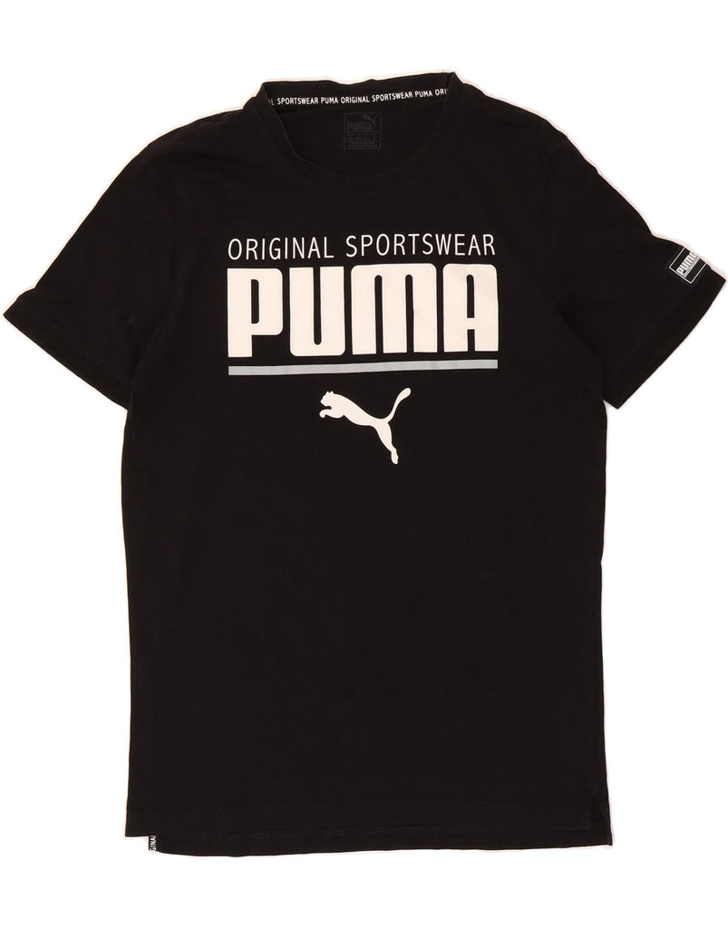 PUMA Mens Graphic T-Shirt Top Medium Black Vintage Puma and Second-Hand Puma from Messina Hembry 