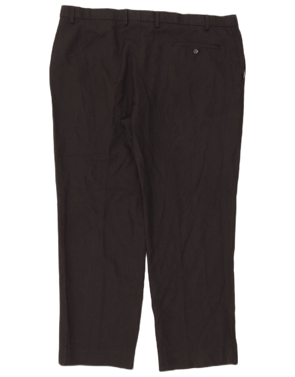 Marks & Spencer Mens Straight Suit Trousers W42 L31 Black Polyester