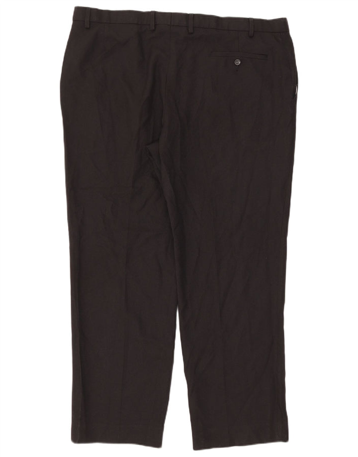 Marks & Spencer Mens Straight Suit Trousers W42 L31 Black Polyester