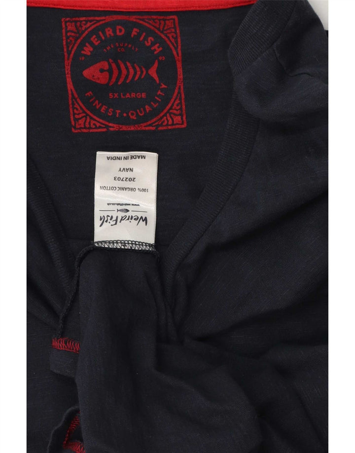 Weird Fish Mens T-Shirt Top 5XL Navy Blue Cotton