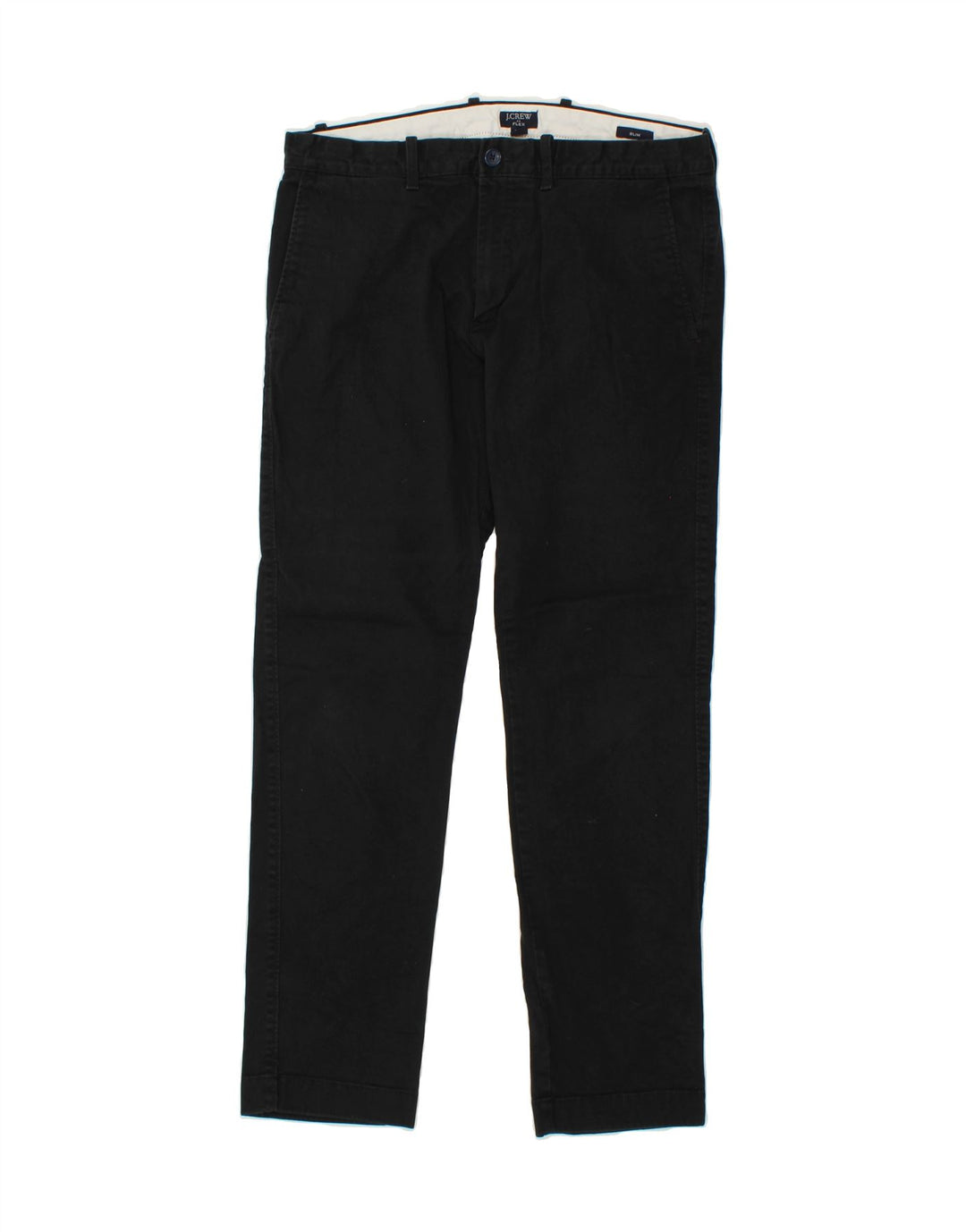J. CREW Mens Slim Chino Trousers W32 L30 Black Cotton