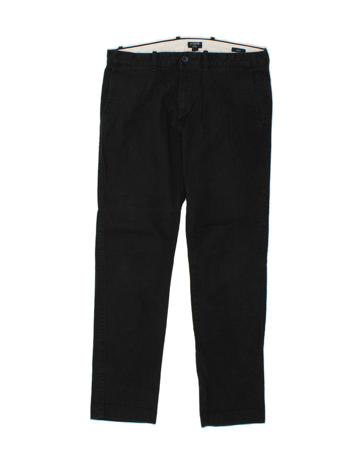 J. CREW Mens Slim Chino Trousers W32 L30 Black Cotton