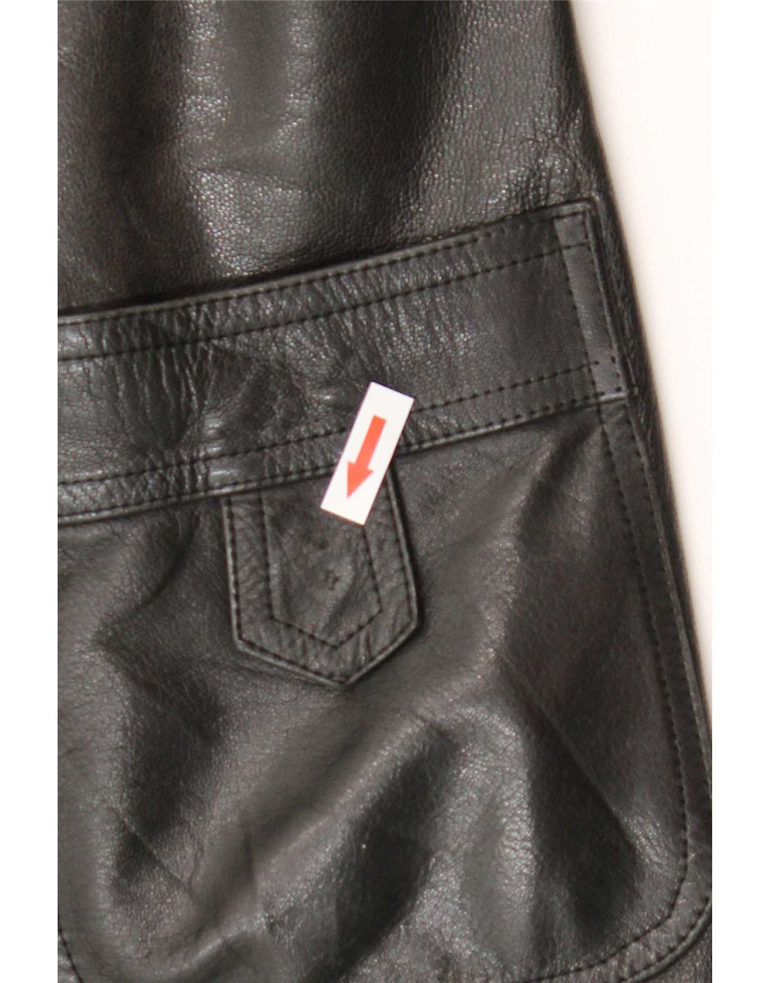 Vintage Womens Leather Coat IT 52 2XL Black