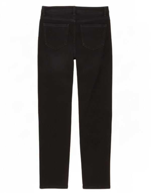 Marks & Spencer Womens Straight Jeans UK 12 Medium W30 L29 Black Floral
