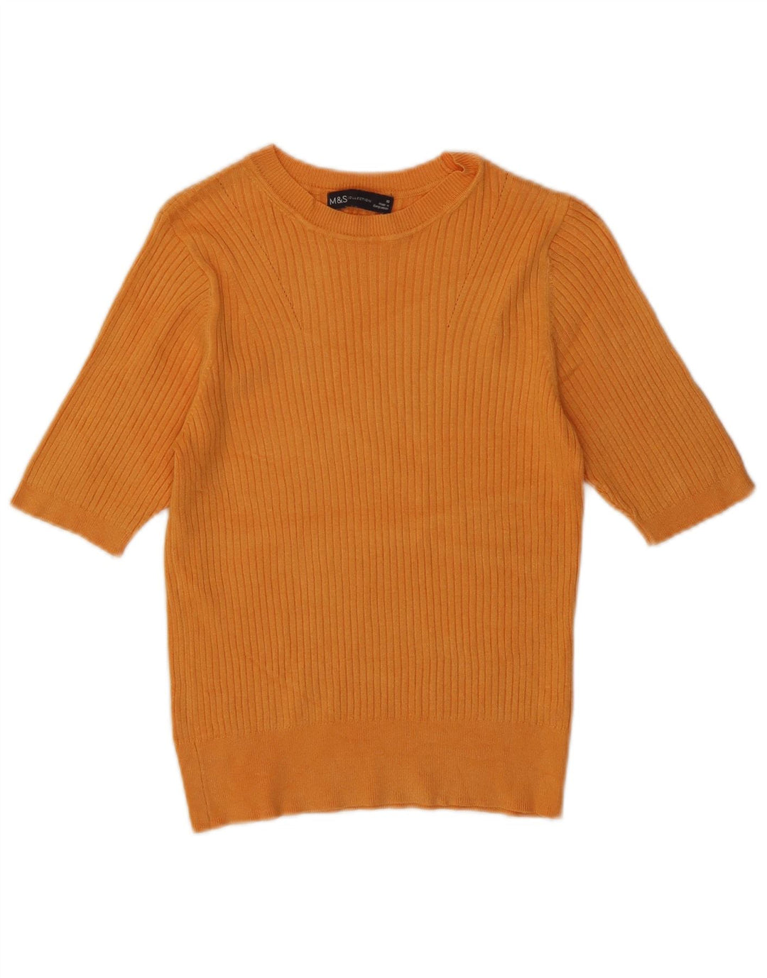 Marks & Spencer Womens Boat Neck Jumper Sweater UK 10 Small Orange