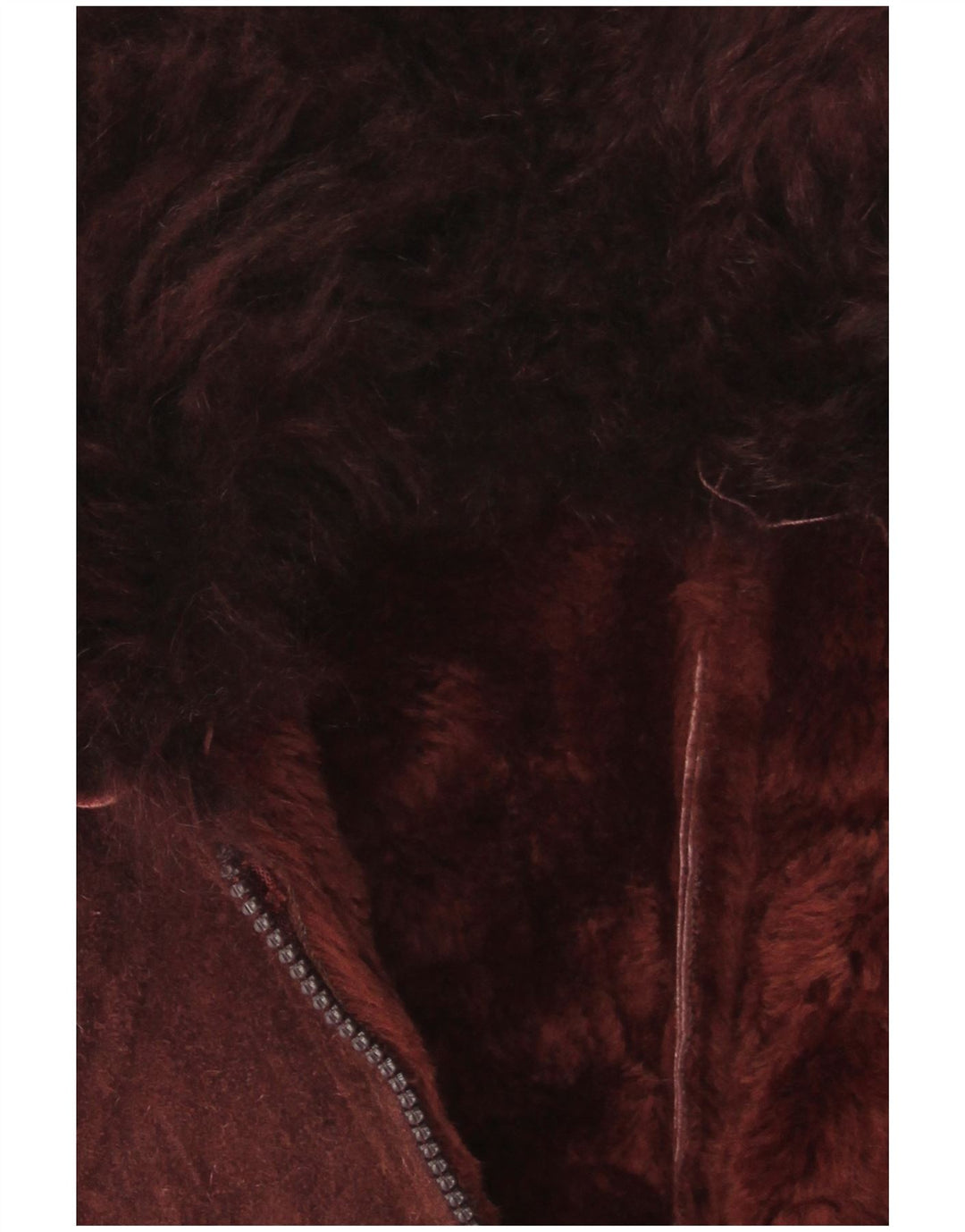 Vintage Womens Sherpa Jacket UK 10 Small Burgundy