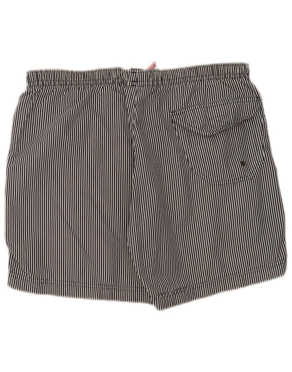 Jeckerson Mens Swimming Shorts Large Navy Blue Pinstripe Polyester