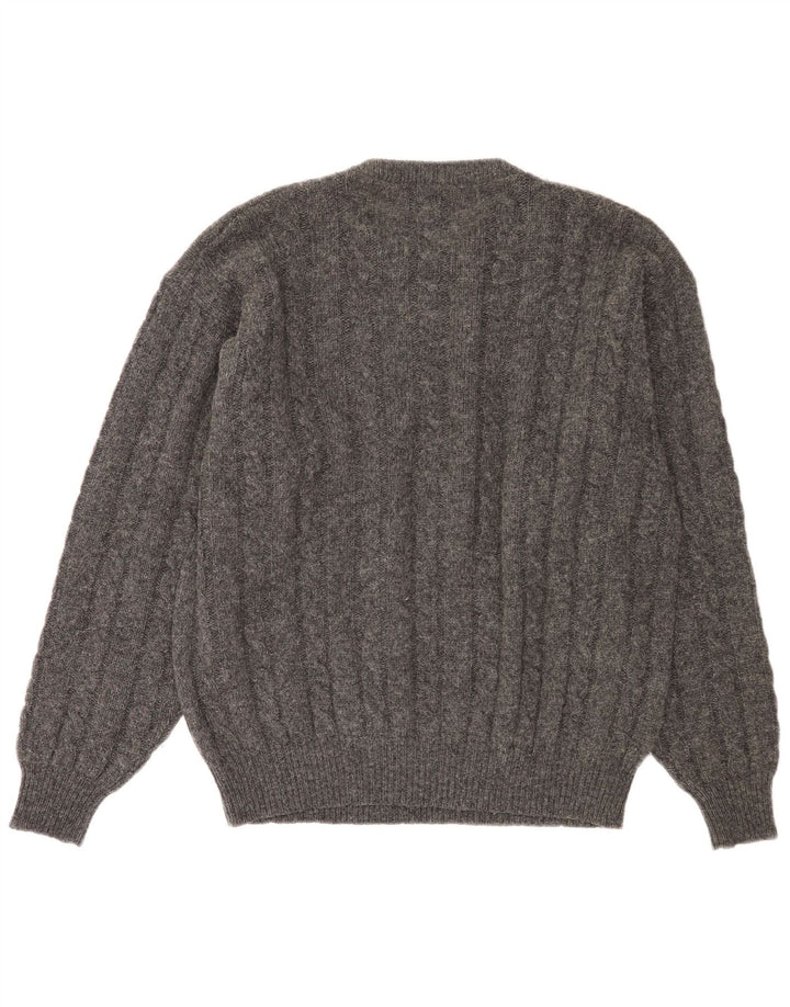 Ball On Mens Crew Neck Jumper Sweater XL Grey Wool
