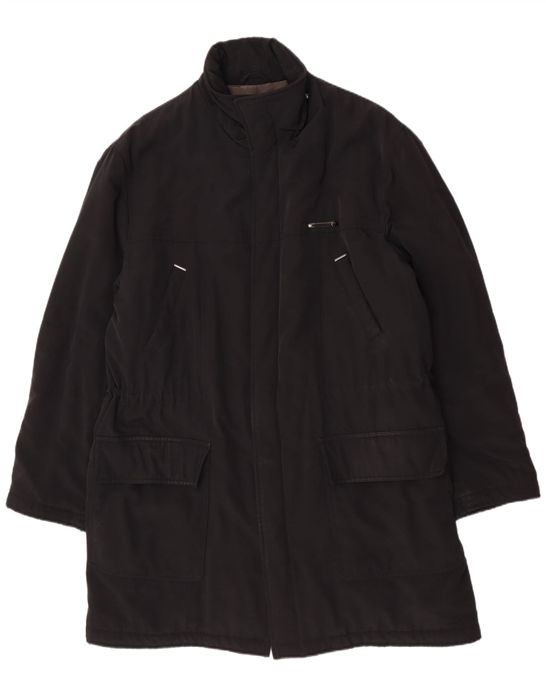 Piero Guidi Mens Overcoat UK 42 XL Black Polyester