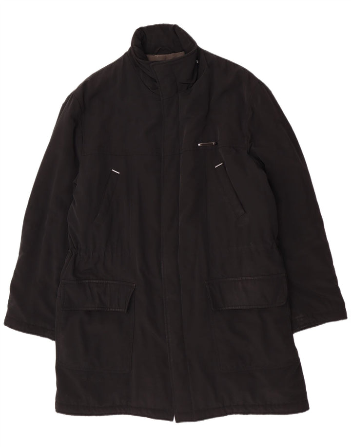 Piero Guidi Mens Overcoat UK 42 XL Black Polyester