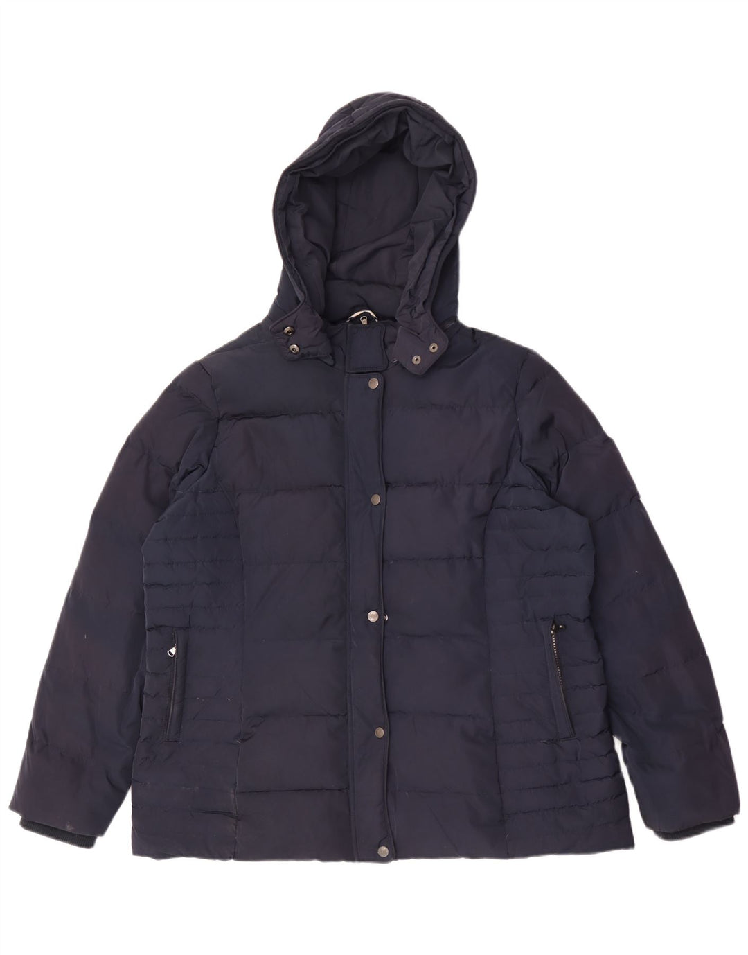 Crew Clothing Womens Hooded Padded Jacket UK 18 XL Navy Blue Polyester