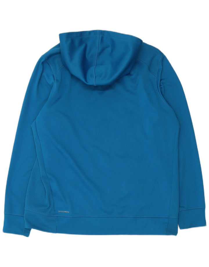 REEBOK Mens Graphic Hoodie Jumper XL Blue Polyester