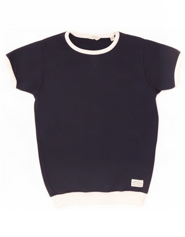 Jack Wills Womens Boat Neck Jumper Sweater UK 6 XS Navy Blue Colourblock