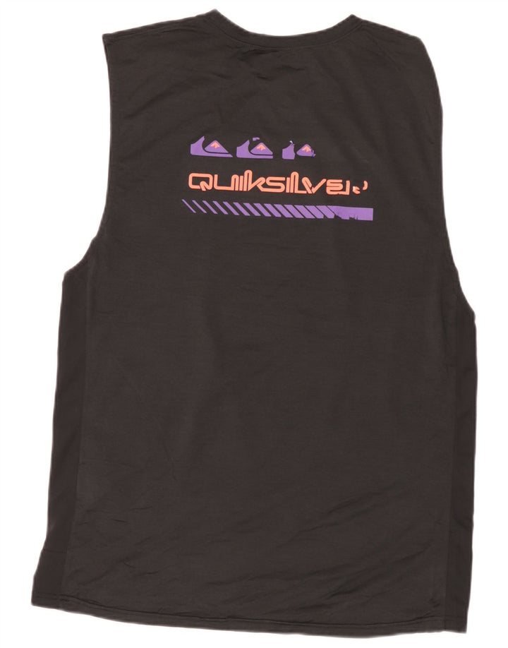 Quiksilver Mens Regular Fit Graphic Vest Top Medium Black Polyester