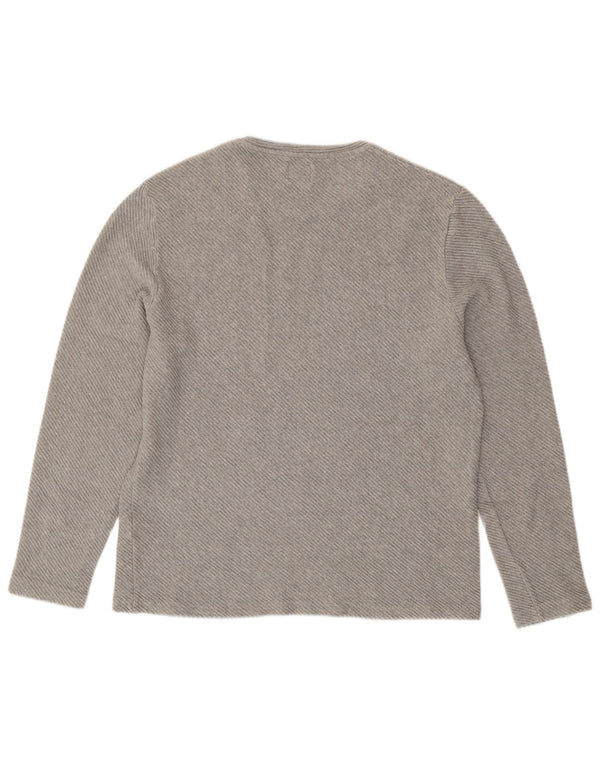 Zara Womens Top Long Sleeve UK 18 XL Grey Cotton