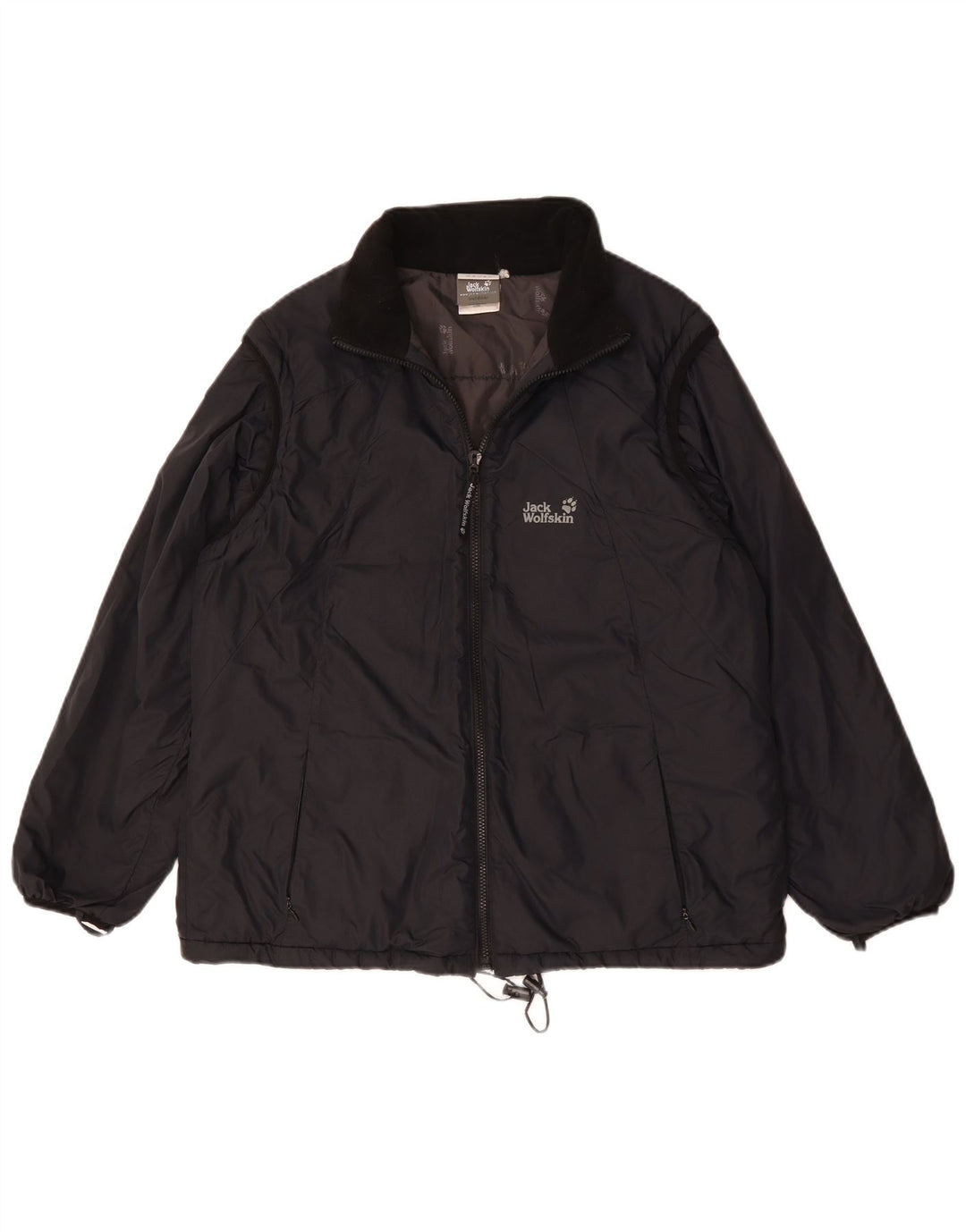 Jack Wolfskin Womens Liner Windbreaker Jacket UK 18 XL Black Polyamide