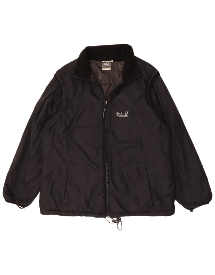 Jack Wolfskin Womens Liner Windbreaker Jacket UK 18 XL Black Polyamide