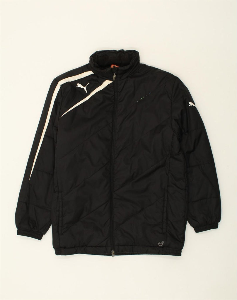 PUMA Mens Padded Jacket UK 38 Medium Black Nylon | Vintage Puma | Thrift | Second-Hand Puma | Used Clothing | Messina Hembry 