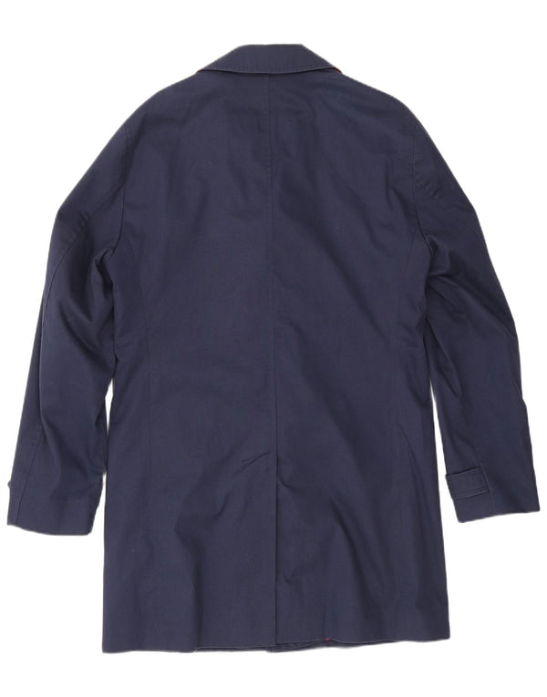 Tommy Hilfiger Mens Tailored Overcoat IT 48 Medium Navy Blue Cotton