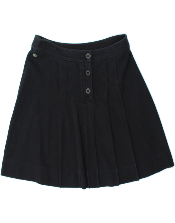 LACOSTE Womens A-Line Skirt Size 38 Medium W28  Black Cotton Vintage Lacoste and Second-Hand Lacoste from Messina Hembry 