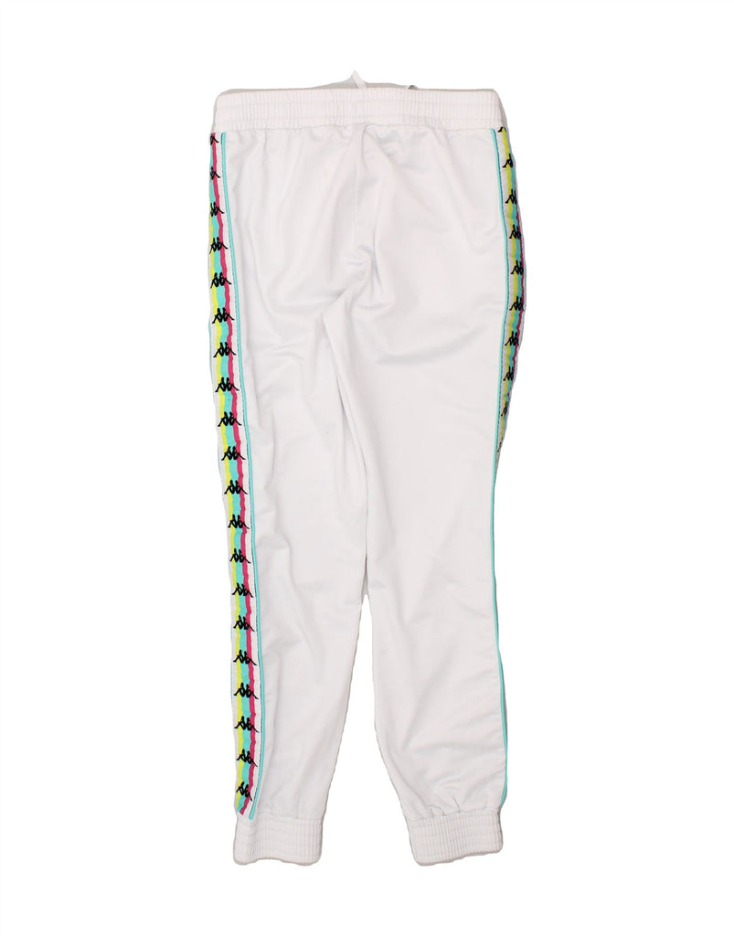 KAPPA Womens Graphic Tracksuit Trousers Joggers UK 10 Small White | Vintage Kappa | Thrift | Second-Hand Kappa | Used Clothing | Messina Hembry 