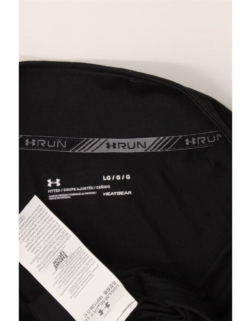 UNDER ARMOUR Mens Heat Gear Zip Neck Pullover Tracksuit Top Large Black Vintage Under Armour and Second-Hand Under Armour from Messina Hembry 