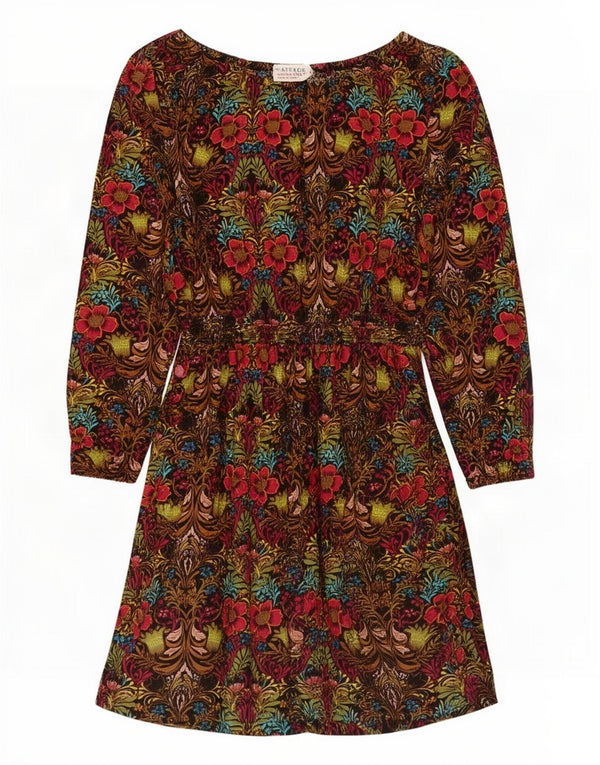Fat Face Girls Long Sleeve A-Line Dress 5-6 Years Multicoloured Floral
