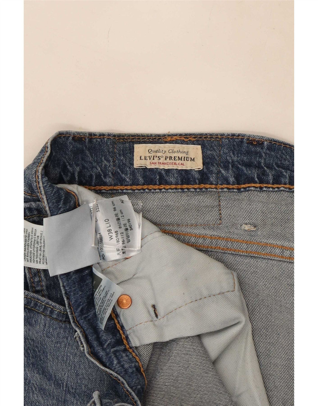Levi's Mens Denim Shorts W38 XL Blue Cotton