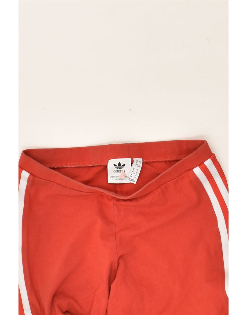 ADIDAS Womens Leggings UK 8 Small Red Cotton | Vintage Adidas | Thrift | Second-Hand Adidas | Used Clothing | Messina Hembry 