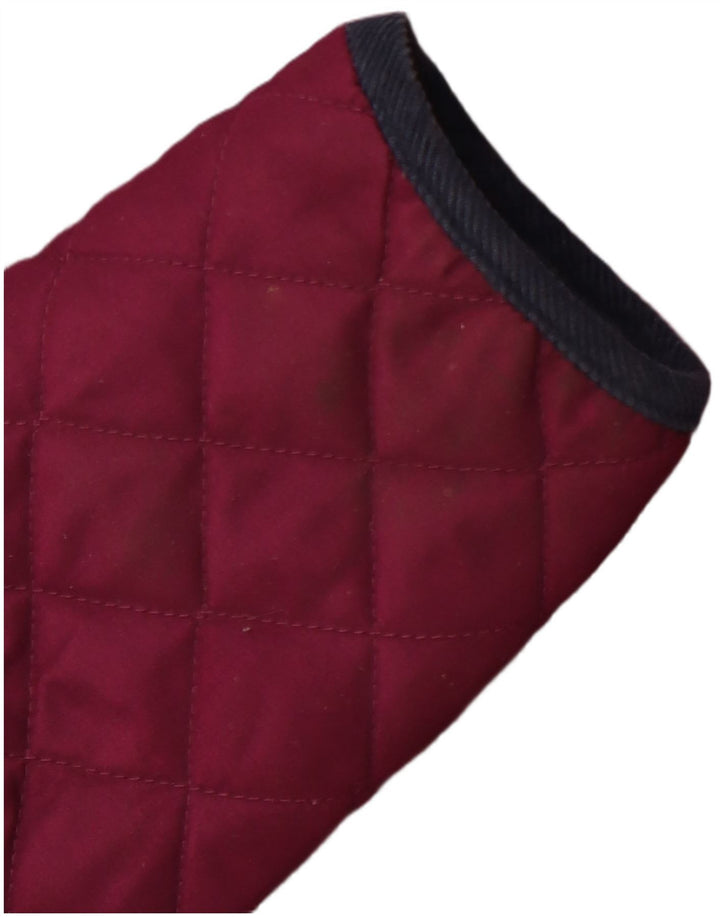 CREW CLOTHING Girls Quilted Jacket 10-11 Years Burgundy Polyester