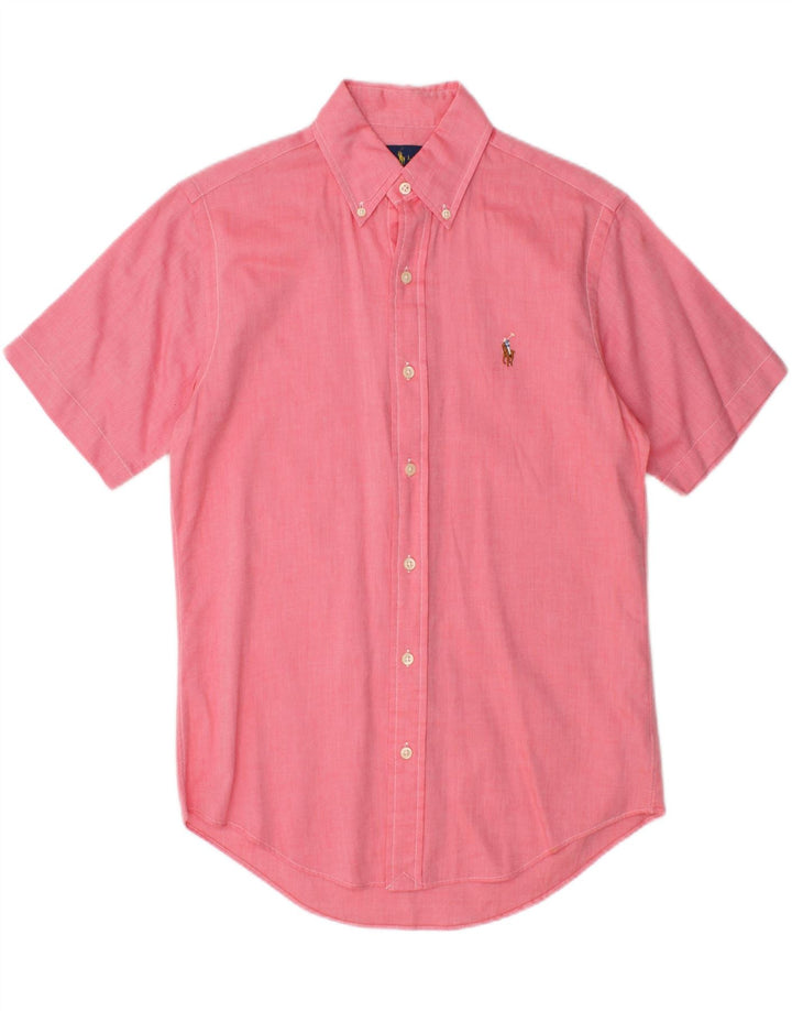 Ralph Lauren Mens Short Sleeve Shirt XS Pink Cotton